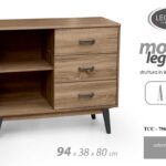 COMODINO CASSETTIERA MOBILETTO MODERNO RIPIANI CASSETTI LEGNO TCC NOCE 80*94*38