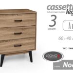 Cassettiera 3 Cassetti SETTIMINO Design Moderno Mobile Legno NOCE 80*60*40 cm