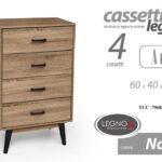 Cassettiera 4 Cassetti SETTIMINO Design Moderno Mobile Legno COLOR NOCE 99*60*40