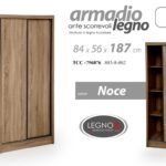 ARMADIO CON ANTE SCORREVOLI MODERNO SLID LEGNO NOCE SBIANCATO 187*84*56cm