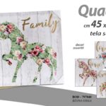 QUADRO STAMPA SU TELA Canvas LEGNO UNICORNO FRASI FIORI COLOR ASSORT 45*45 cm