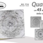 QUADRO STAMPA SU TELA Canvas LEGNO GRIGIO DISEGNI ASTRAT MODERNO ASSORT 45*45 cm