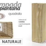 LAMPADA PIANTANA DA TERRA VIMINI LUMETTO ABAT JOUR QUADRA CLASSICO MODERNA 63*18