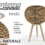 LANTERNA PORTACANDELA PIANTANA TERRA EVENTI GIARDINO VETRO Trepiede LEGNO 46*31