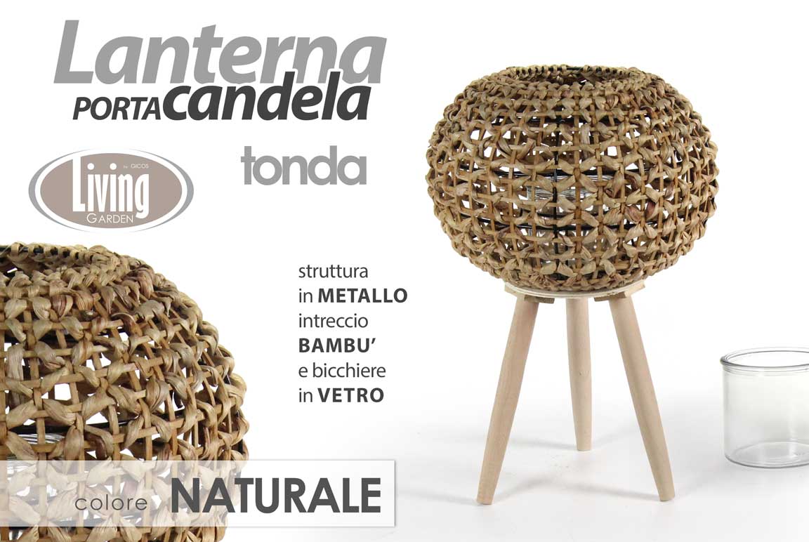8025569797187 LANTERNA PORTACANDELA PIANTANA DA TERRA EVENTI GIARDINO VETRO Trepiede 34*26 cm - immagine 1