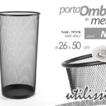 Portaombrelli ingresso casa ufficio moderno metallo traforato nero 50x26 cm