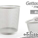 Cestino gettacarte pattumiera ufficio cameretta metallo traforato bianco 28*26