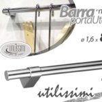 Barra portautensili cucina sottopensile asta organizer parete metallo 80 cm