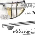 Barra portautensili cucina sottopensile asta organizer parete metallo 100 cm