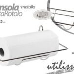 Mensola portarotolo barra cucina sottopensile sospesa metallo resist 30x20x12
