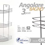 Mensola angolare bagno doccia 3 piani angolo salvaspazio metallo cromo h52*22*22