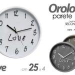 OROLOGIO DA PARETE MURO MECCANISMO SILENZIOSO ANALOGICO MODERNO LOVE 25 CM