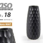 VASO FIORI VASETTO CERAMICA CENTROTAVOLA TAVOLA EVENTI NERO MATT MODERNO 8*9CM
