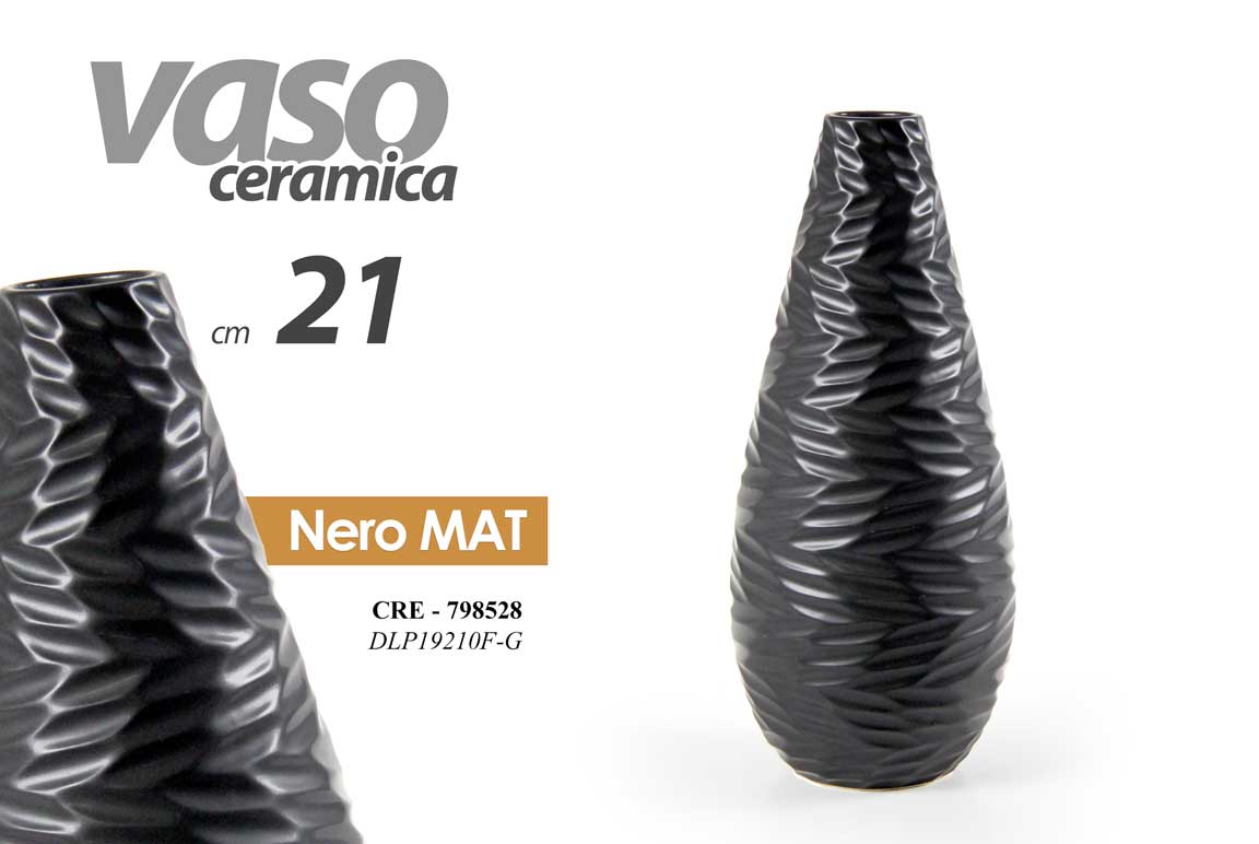 8025569798528 VASO CERAMICA FIORI CENTROTAVOLA EVENTI SEGNAPOSTO CLASSICO MODERNO MATT h21 CM - immagine 1