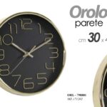 OROLOGIO DA PARETE SILENZIOSO CLASSICO MODERNO NUMERI GRANDI ORO ELEGANTE 30*4cm