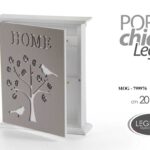 Portachiavi parete armadietto bacheca chiavi muro legno albero uccelli ass 24*20