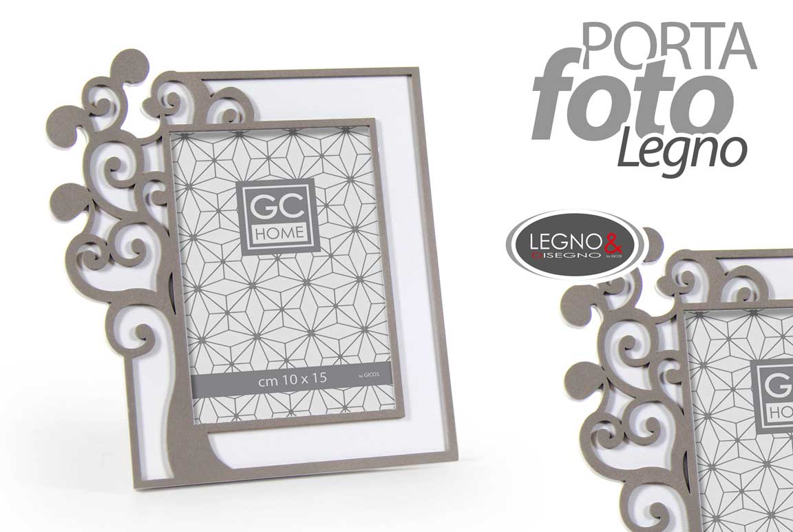 8025569800085 Portafoto albero della vita moderno cornice foto 10*15 legno tortora 20*23 cm - immagine 1