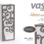 VASO LEGNO PORTA FIORI ALBERO DELLA VITA CENTROTAVOLA BIANCO MARRONE 32 cm
