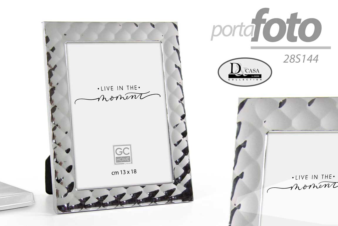 8025569800375 CORNICE PORTA FOTO 15*20 CM SILVER PLATED STILE CLASSICO MODERNO DA TAVOLO - immagine 1