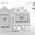 PORTAFOTO MULTIPLO DA PARETE TAVOLO BIANCO HOME CASA CORNICE 2 FOTO PLAST 37*26
