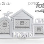 CORNICE PORTA FOTO 47*28*2,5 CM MULTIPLO 3 POSTI HOME LOVE MODERNO DA PARETE