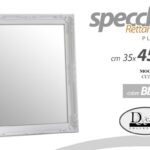 SPECCHIO DA PARETE BIANCO SPECCHIERA CORNICE DECO MURO CLASSICO MODERNO 45*35 CM