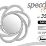 SPECCHIO DA PARETE TONDO BIANCO ANTICATO ONDE VINTAGE RETRò BAGNO INGRESSO 35 CM