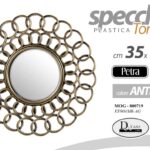 SPECCHIO 35*1,5 cm ANTICATO ORO TONDO DESIGN MODERNO CLASSICO CORNICE SPECCHIERA