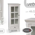VETRINA ANTA CASSETTO RIPIANI SHABBY CHIC VETRINETTA LEGNO ELEGAN 120*48*32 cm