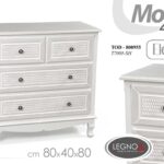 CASSETTIERA 4 CASSETTI LEGNO SHABBY CHIC SALOTTO CAMERETTA ELEGANT 80*40*H80