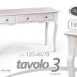 TAVOLO CONSOLLE INGRESSO CASSETTIERA SALOTTO BAGNO LEGNO BIANCO 120*40*H78