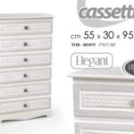 CASSETTIERA SALVASPAZIO 6 CASSETTI SETTIMINO SHABBY CHIC BIANCO GRIGIO 95*55*30