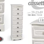 CASSETTIERA 7 CASSETTI SETTIMINO SLIM SALVASPAZIO SHABBY CHIC ELEGANTE 89*29*23