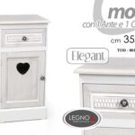 COMODINO ARMADIO ANTA CASSETTO CUCINA CAMERA INGRESSO BAGNO CUORE 68*35*30cm