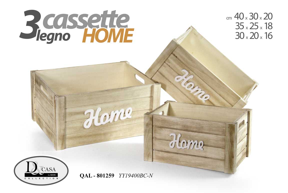 8025569801259 3 CASSETTE CONTENITORI PORTA OGGETTI ARREDO CASA VETRINA CUCINA BAGNO 40-35-30cm - immagine 1