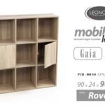 Libreria CUBO Moderna Scaffale Ripiani Casa Ufficio 9 CUBI ROVERE 90*24*98CM