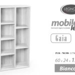 LIBRERIA SCAFFALE SALVASPAZIO BASSA MODERNA 7 RIPIANI ROVERE SBIANCATO 120*60*24