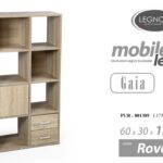 LIBRERIA BASSA RIPIANI MODERNA SCAFFALE 2 CASSETTI MENSOLE ROVERE 120*60*30