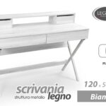 SCRIVANIA TAVOLO PORTA PC Scrittoio Ufficio Studio Salvaspazio BIANCO 120*50*h95