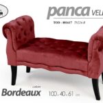 Panca Divano Panchetta Braccioli Poltrona Vintage BORDEAUX TRAPUNTATA 100*40*61
