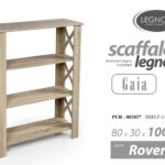 LIBRERIA SCAFFALE 4 RIPIANI MOBILE MODERNO OLMO LEGNO MDF ROVERE 100*80*30 CM