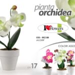 PIANTA ORCHIDEA PIANTINA FIORI ARTIFICIALE FINTA EVENTI CASA VASO CER ASSOR 17cm