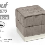 POUF POGGIAPIEDI QUADRATO MODERNO VELLUTO SGABELLO BASE ARGENTO GRIGIO 40*40 CM