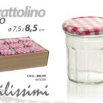 Barattolo barattolino vetro conserve marmellata tappo cucina dispensa 8,5 cm