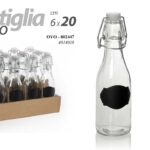 BOTTIGLIA BOTTIGLIETTA  MULTIUSO CON CLIP 250ML 6*20CM VETRO ASSORTITI