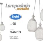 LAMPADARIO BIANCO TRAFORATO METALLO 3 LUCI MODERNO Lampada a Sospensione 90 cm
