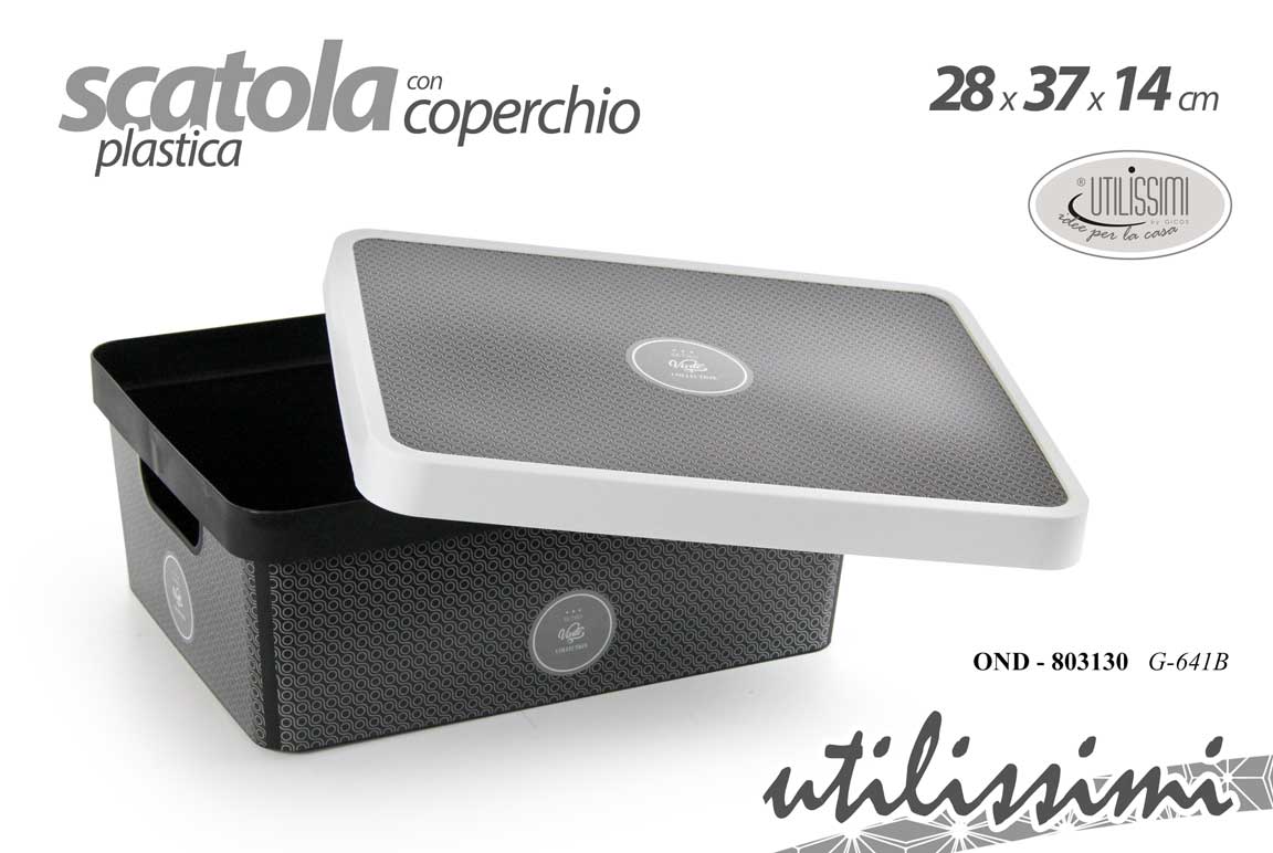 8025569803130 CONTENITORE COPERCHIO ORGANIZER SALVASPAZIO SCATOLA BIANCHERIA 11 LT 28*37*14 cm - immagine 1