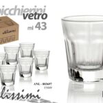 SET 6 BICCHIERE BICCHIERINO TAZZA CAFFè PARTY CHUPITO COGNAC RUM 43 ML 5*5.5cm