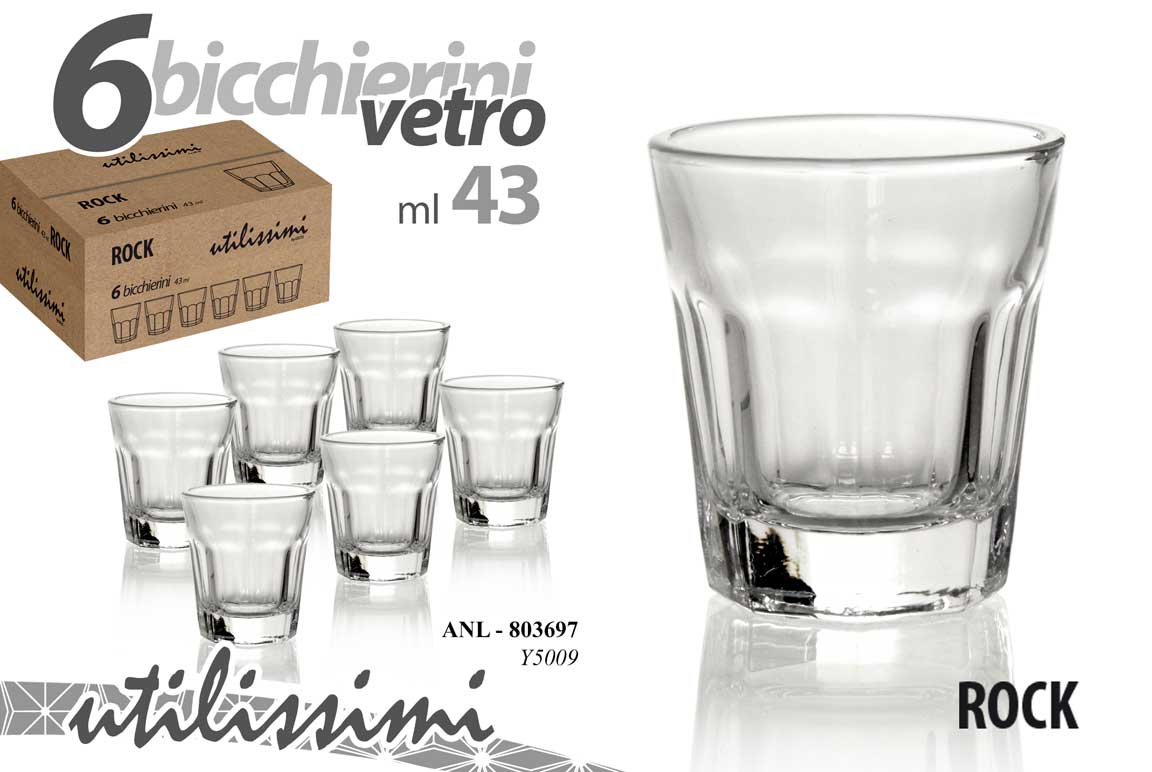 8025569803697 SET 6 BICCHIERE BICCHIERINO TAZZA CAFFè PARTY CHUPITO COGNAC RUM 43 ML 5*5.5cm - immagine 1