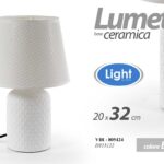 LAMPADA LUMETTO ABAT JOUR BIANCO TAVOLO COMODINO 32*20 CM CERAMICA DESIGN